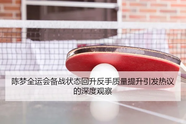陈梦全运会备战状态回升反手质量提升引发热议的深度观察